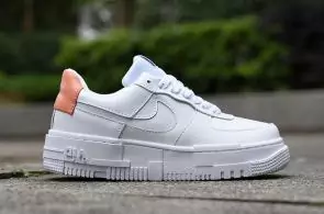 chaussures pour femme homme nike air force 1 pixel blanche orange